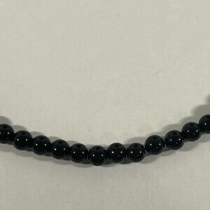 Small Black Faux Pearl Bead Necklace 8mm Beads NWT